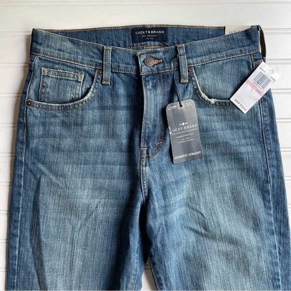 Lucky Brand Authentic Straight Denim Jeans Blue Size 2 26W NWT Mid High Rise - Picture 3 of 10